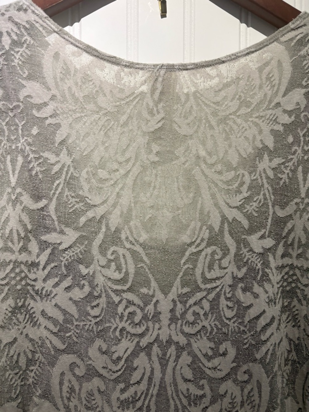 FREE PEOPLE Cream Lace Long Sleeve Skater Dress with Dusty Lavender Tulle size M - Picture 6 of 10